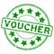 Grunge green voucher word round rubber stamp on white background