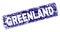 Grunge GREENLAND Framed Rounded Rectangle Stamp