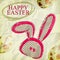 Grunge happy easter greeting card , bunny eggs