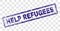 Grunge HELP REFUGEES Rectangle Stamp