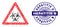Grunge Hepatitis B Stamp Seal and Geometric Biohazard Warning Mosaic