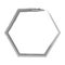 Grunge hexagon icon. Gray frame. Brush stroke watercolor effect. Geometric figure. Vector illustration. Stock image.