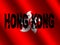 Grunge Hong Kong text with flag