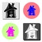 Grunge house. flat vector icon