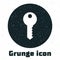 Grunge House key icon isolated on white background. Monochrome vintage drawing. Vector