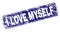 Grunge I LOVE MYSELF Framed Rounded Rectangle Stamp