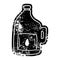 grunge icon drawing of a large drinking bottle