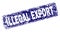 Grunge ILLEGAL EXPORT Framed Rounded Rectangle Stamp
