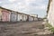 Grunge industrial landscape in an area with garages