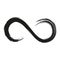 Grunge infinity symbol. Hand painted with black paint. Grunge brush stroke. Modern eternity icon. Graphic design element