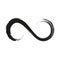 Grunge infinity symbol. Hand painted with black paint. Grunge brush stroke. Modern eternity icon. Graphic design element. Infinite