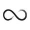 Grunge infinity symbol. Hand painted with black paint. Grunge brush stroke. Modern eternity icon. Graphic design element. Infinite