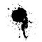 Grunge ink blot with streaks,splashes,spots,dots,streaks.Abstract spot.Splatters of paint, watercolor for Rorschach Test.Use for