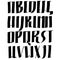 Grunge ink font. Simple barcode script. Vector illustration.