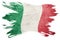 Grunge Italy flag. Italian flag with grunge texture. Brush stroke.