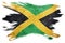 Grunge Jamaica flag. Jamaica flag with grunge texture. Brush stroke.