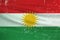 Grunge Kurdistan flag.  Kurdistan flag with waving grunge texture.