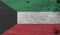 Grunge Kuwaiti flag texture, green white and red color with black trapezium based on the hoist side.