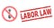 Grunge Labor Law Seal Stamp and Halftone Dotted Stop Man Tie
