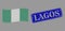 Grunge Lagos Seal and Dot Halftone Waving Nigeria Flag Image