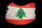 Grunge Lebanon flag. Lebanon flag with grunge texture. Brush str