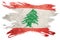 Grunge Lebanon flag. Lebanon flag with grunge texture. Brush stroke.