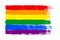 Grunge LGBT pride flag. Abstract rainbow flag texture hand drawn with a ink. Vector Multicolored background