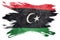 Grunge Libya flag. Libyan flag with grunge texture. Brush stroke
