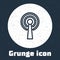 Grunge line Antenna icon isolated on grey background. Radio antenna wireless. Technology and network signal radio