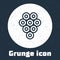 Grunge line Caviar icon isolated on grey background. Monochrome vintage drawing. Vector.