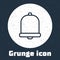 Grunge line Church bell icon isolated on grey background. Alarm symbol, service bell, handbell sign, notification symbol