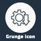 Grunge line Cost reduction icon isolated on grey background. Monochrome vintage drawing. Vector Illustration.