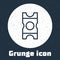 Grunge line Coupon icon isolated on grey background. Empty shopping discount sticker. Template discount banner