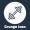 Grunge line Dumbbell icon isolated on grey background. Muscle lifting icon, fitness barbell, gym, sports equipment