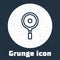 Grunge line Frying pan icon isolated on grey background. Fry or roast food symbol. Monochrome vintage drawing. Vector