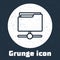 Grunge line FTP folder icon isolated on grey background. Software update, transfer protocol, router, teamwork tool