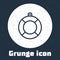 Grunge line Lifebuoy icon isolated on grey background. Lifebelt symbol. Monochrome vintage drawing. Vector