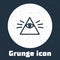 Grunge line Masons symbol All-seeing eye of God icon isolated on grey background. The eye of Providence in the triangle