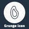 Grunge line Mussel icon isolated on grey background. Fresh delicious seafood. Monochrome vintage drawing. Vector.