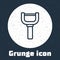 Grunge line Peeler icon isolated on grey background. Knife for cleaning of vegetables. Kitchen item, appliance