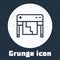 Grunge line Plotter icon isolated on grey background. Large format multifunction printer. Polygraphy, printshop service