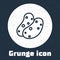 Grunge line Potato icon isolated on grey background. Monochrome vintage drawing. Vector