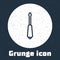 Grunge line Screwdriver icon isolated on grey background. Service tool symbol. Monochrome vintage drawing. Vector