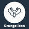 Grunge line Slingshot icon isolated on grey background. Monochrome vintage drawing. Vector
