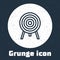 Grunge line Target icon isolated on grey background. Dart board sign. Archery board icon. Dartboard sign. Business goal