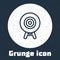 Grunge line Target sport icon isolated on grey background. Clean target with numbers for shooting range or shooting