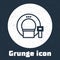 Grunge line Tomography icon isolated on grey background. Medical scanner, radiation. Diagnosis, radiology, magnetic