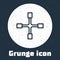 Grunge line Wheel wrench icon isolated on grey background. Wheel brace. Monochrome vintage drawing. Vector