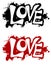 Grunge Love Ink Splatter Logos or Banners