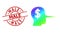 Grunge Male Seal and Triangle Filled Rainbow Financial Liar Icon with Gradient